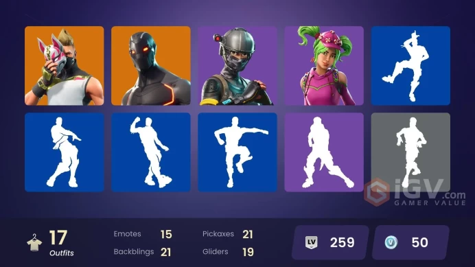 | PC/PSN/XBOX | 17 SKINS | Dark Voyager | Drift | The Visitor | Valor | Omega | Carbide | Rust Lord | Elite Agent | Zoey | 50 VBUCKS | FfzlL |