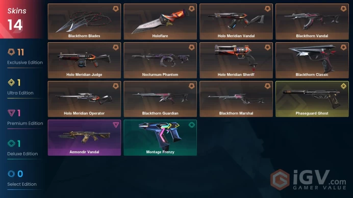 EU | Gold | Blackthornt Set, Hola Meridian Set, Aemondir Vandal,Nocturnum Phantom, PhaseGuard Ghost + | Changeable Mail | Instant  | Warranty