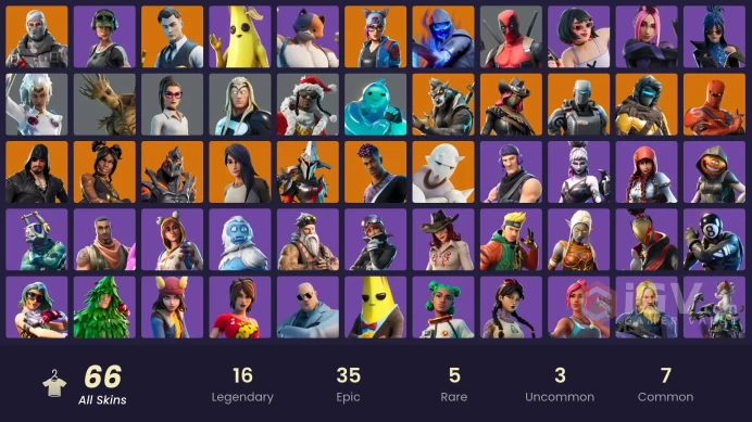 (PC PSN XBOX) 66 skins | MERRY MINT AXE / Havoc | Trailblazer | Sub Commander | Blackheart | Luxe | A.I.M. | Snap | Fade | Eternal Knight | Cala