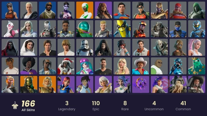 (PC PSN XBOX) 166 skins | Renegade Raider | Aerial Assault Trooper | Zeus | Backlash | Hades | Dark Bomber | Poseidon | Slurpentine | Apprentice