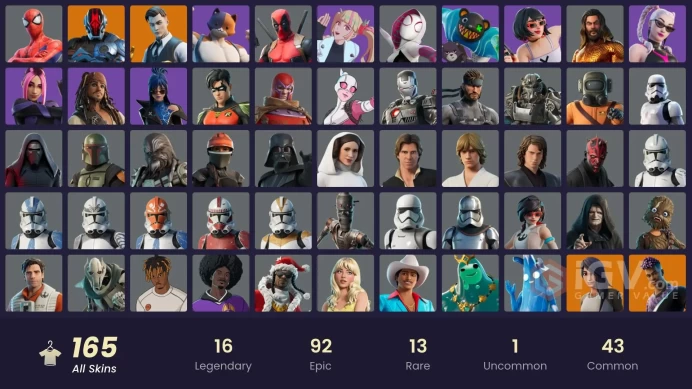 (PC PSN XBOX) 165 skins | Gold Midas | Sultura | Tart Tycoon | Twyn | Fade | Malik | The Foundation | Valeria | Kymera | Snap | Spectra Knight |