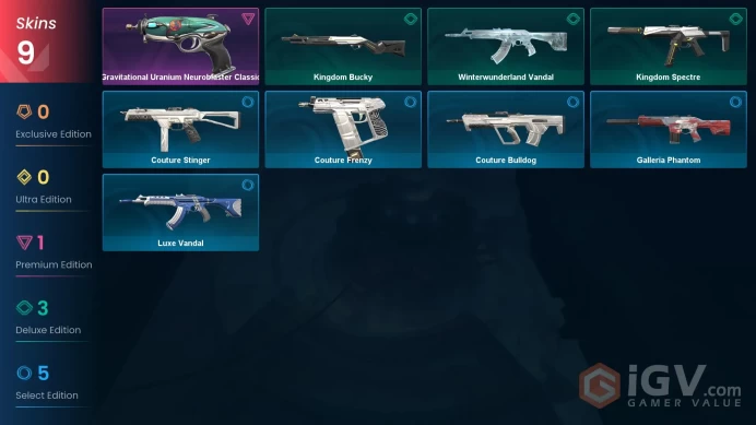 | NA | 9 SKINS | VALUE: 4800 VP | Gravitational Uranium Neuroblaster Classic | RANKED READY | 1 LEVEL | INSTANT DELIVERY | FULL ACCESS | FgUuY |