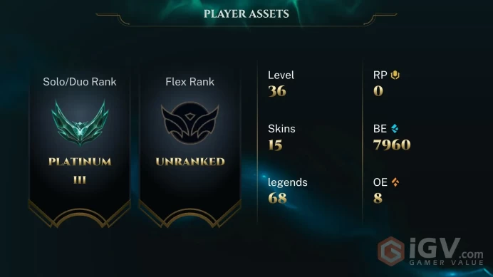 [EUW] S16! - SPLIT 1! Platinum 3 - 30 LP Gain - Ranked Ready - Instant Delivery
