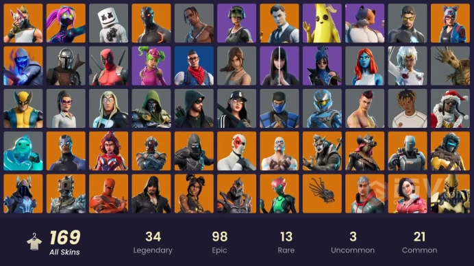 PC/PSN/Xbox/Nintendo 169 skins | Travis Scott | Lara Croft | Prodigy | Carbon Commando | Rogue Agent | Trailblazer | Hybrid | Predator | The Pri
