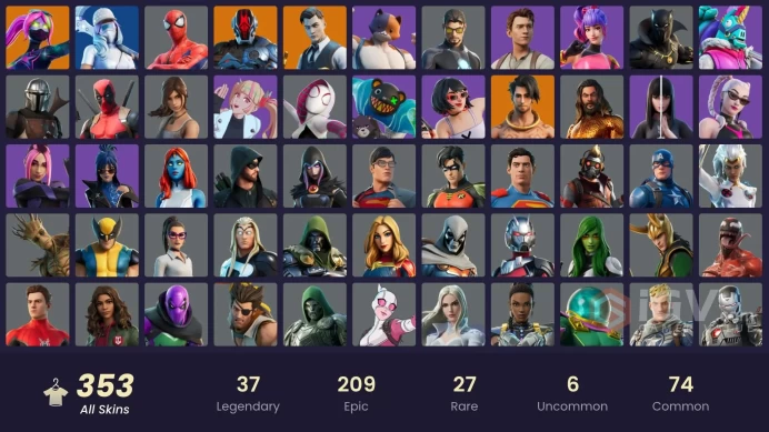 [PC/PSN/XBOX] 348 skins | Lara Croft | Rage | Stuck |Introducing... |Verve | 44+ COMPETITIVE SKINS| 5500 VB