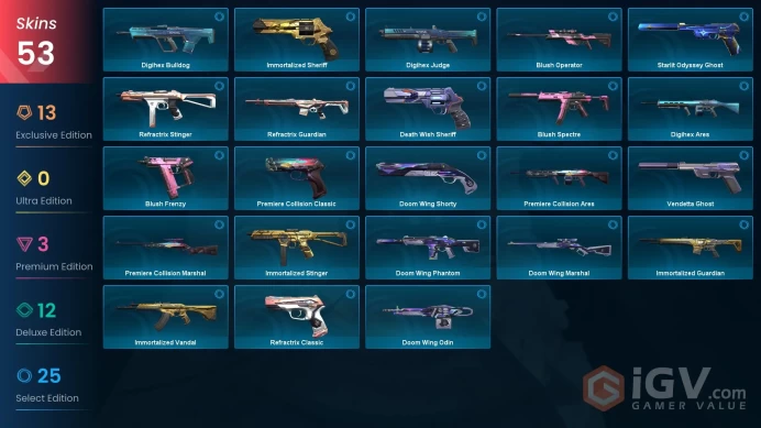 EU [ 53 TOP SKINS + 4 KNIFE ] Champions 2022 Butterfly Knife + Blade of Chaos + Prelude to Chaos Vandal + Champions 2022 Phantom / full aces