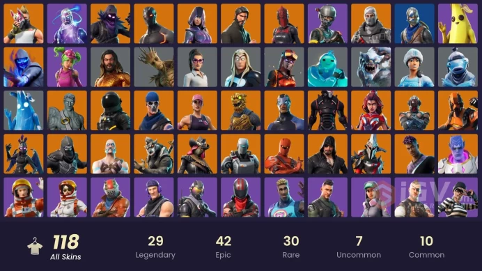 [PC/PSN] 117 skins | Galaxy | The Reaper | Glow | Merry Mint Axe | Royale Knight | Elite Agent | Take The L 