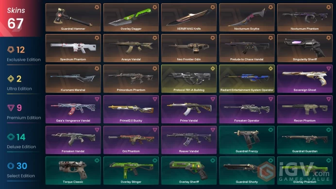 [NA]67 SKINS |4KNIVES | Neo Frontier Odin Guardrail Hammer Nocturnum Scythe Overlay Dagger XEROFANG Knife