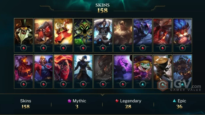 LAS UNK- 158 Skin- 125 Champs- 239 Level Handmade- Full Acces- Instant Delivery - Safe