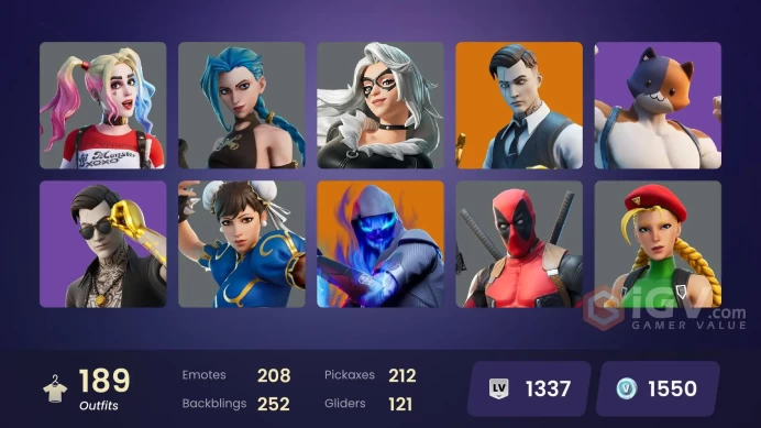 PC/PSN/Xbox/Nintendo 189 skins | Arcane Jinx | Arcane Vi | Nezumi | Fade | Valeria | Spectra Knight | Mizuki | Fusion | Midas | Gear Specialist 
