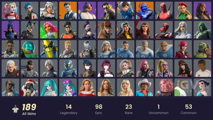PC/PSN/Xbox/Nintendo 189 skins | Arcane Jinx | Arcane Vi | Nezumi | Fade | Valeria | Spectra Knight | Mizuki | Fusion | Midas | Gear Specialist 