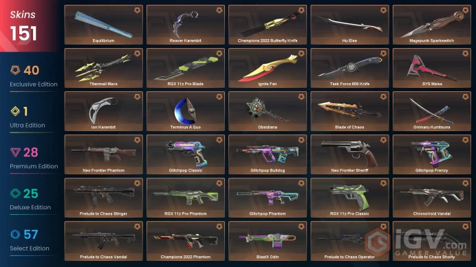 North America - 300+ Skins - 27 Knives - RGX / Reaver / Ion / Oni - ULTRA HIGH VALUE VALORANT Account -VA17