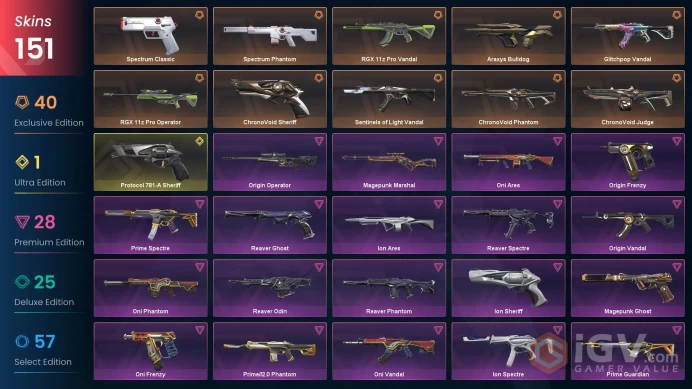 North America - 300+ Skins - 27 Knives - RGX / Reaver / Ion / Oni - ULTRA HIGH VALUE VALORANT Account -VA17
