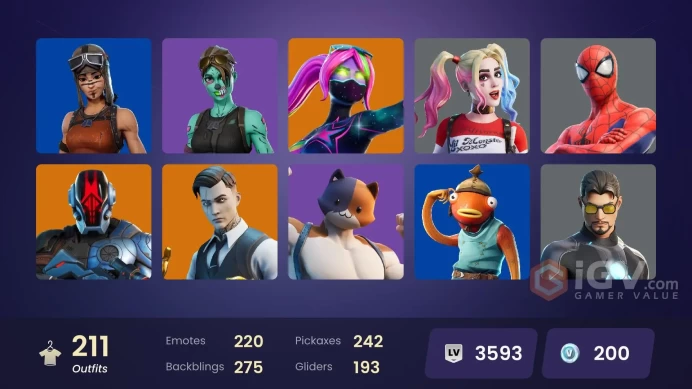 211 skins/mail access/parental control/gold midas/keri commander/gold meowmscles/gold brutus/rage/midnight scythe/lina scorch