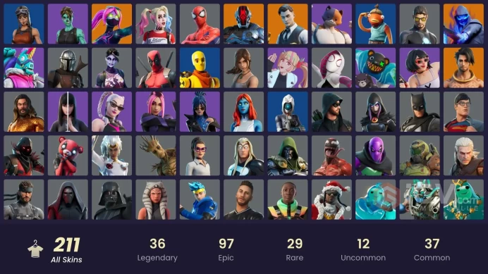211 skins/mail access/parental control/gold midas/keri commander/gold meowmscles/gold brutus/rage/midnight scythe/lina scorch