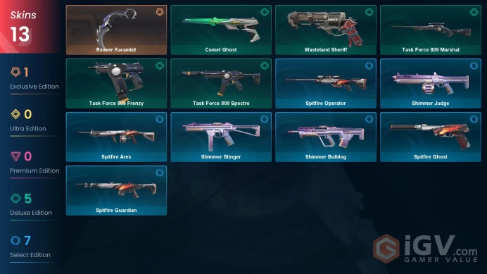 EU | 13 Skins | Ascendant | Level 61 | VP Value 6625 | Reaver Karambit | Wasteland Sheriff | 62 Buddies | Full Access | Full Details Below!