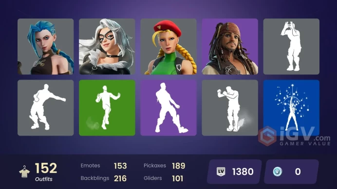 PC/PSN/Xbox/Nintendo 152 skins | Arcane Jinx | Zeus | Ascendant Midas | Hades | Poseidon | Apprentice Evie | Captain Phasma | Doom | Shuri | Was