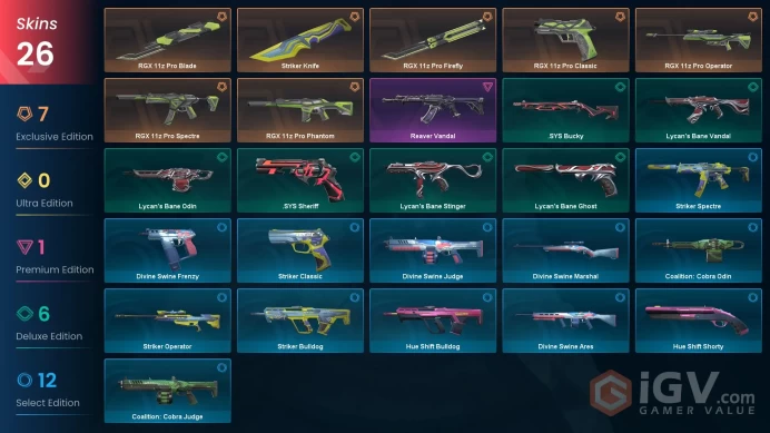 EU | 26 Skins | Level 48 | Buddies 53 | RGX 11z Pro Blade | Reaver Vanda | RGX 11z Pro Bundle | 1 Battlepasses Purchase | Full Access