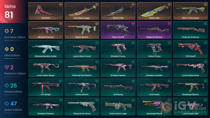 EU | 81 Skins | Platinum | Level 129 | Buddies 149 | Reaver Knife | BlastX Spectre 6 Battlepasses Purchase |Instant Delivery | Full Details Belo