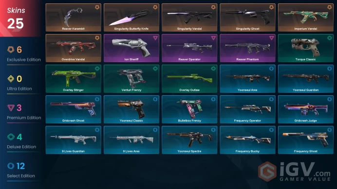 EU | 25 Skins | Diamond | Level 40 | Imperium Vandal | Reaver Karambit | Singularity  Bundle | 3 Battlepasses Purchase |Instant Delivery | Full 