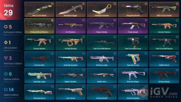 EU | 29 Skins | Diamond | Level 40 | Buddies 61 | RGX 11z Pro Blade | Elderflame Dagger |  Protocol 781-A Phantom | 2 Battlepasses Purchase | Fu