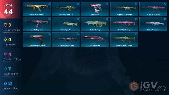 EU | 44 Skins | Gold | Level 61 | RGX 11z Pro Vandal| RGX 11z Pro Bundle | Singularity Spectre | 3 Battlepasses Purchase |Instant Delivery | Ful