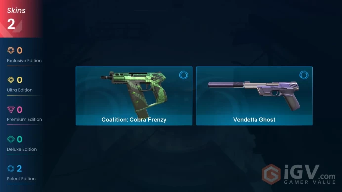NA | 2 Skins | Silver | 165 RP | Vendetta Ghost | Coalition: Cobra Frenzy | Level 49 | 6 Agents | Full Access | Instant Delivery | Full Details