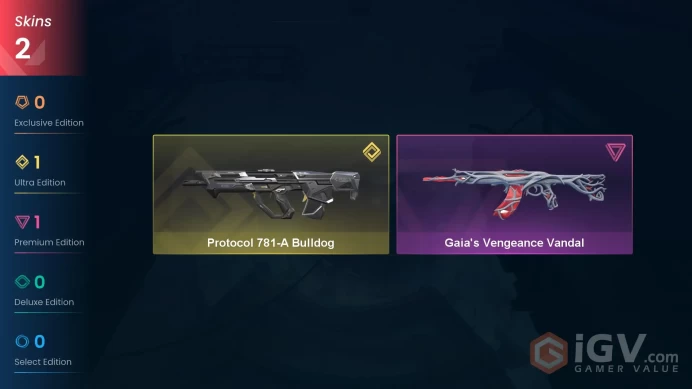 NA | 2 Skins| Bronze | Protocol 781-A Bulldog | Gaia's Vengeance Vandal | Agent 3 | Buddies 13 | level 24 | Full Access | Instant Delivery 