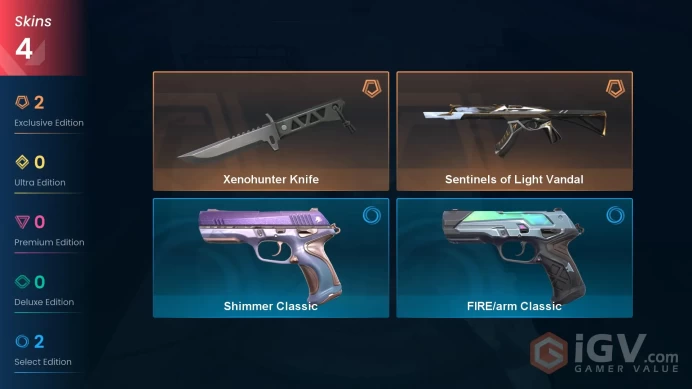 NA | 5 Skins | Ascendant 2 | Level 38 | Buddies 22 |  Xenohunter Knife | Sentinels of Light Vandal | Full Access | Instant Delivery | Full Detai