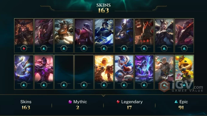 LAS UNK- RANKED READY- 163 PERFECT SKIN - 672 LEVEL - TOP MAIN- 155 CHAMPS- FULL ACCES- INSTANT DELIVERY- SAFE