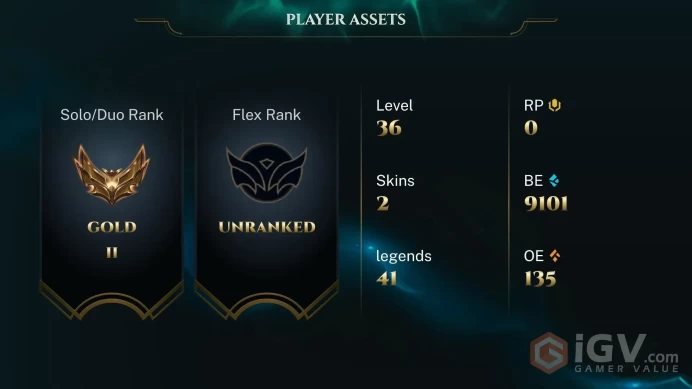 [EUNE] S2026 - Gold 2 - 0Win - 1Lose - Placements - 9101 Be - Honor 3 - Safe - Instant Delivery