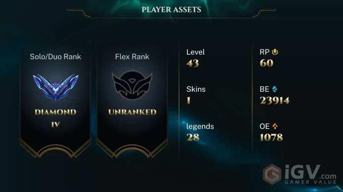 [EUW] S2026 - Split 2 - Diamond 4 - 66 Winrate - 23K Be - Honor 4 - Instant Delivery