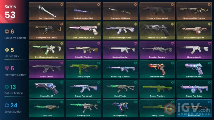 【3x Rare Skins】Eu/Tuk | 42k VP Spent | Total Skin: 53 | Gold | 116 Level | Data Changeable | Full Access | Instant Delivery
