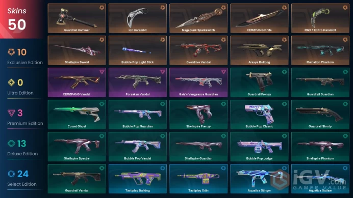 [NA]50 SKINS |7KNIVES | lon Karambit Magepunk SparkswitchRGX 11z Pro Karambit Shellspire Sword XEROFANG Knif