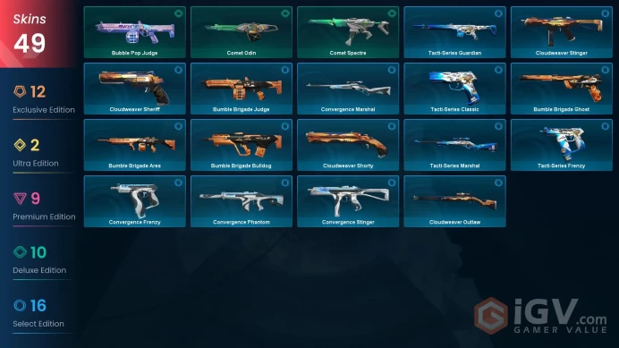 [NA]49 SKINS |5KNIVES | Bubble Pop Light Stick Comet Sword Mystbloom Kunai Reaver Karambit Mage