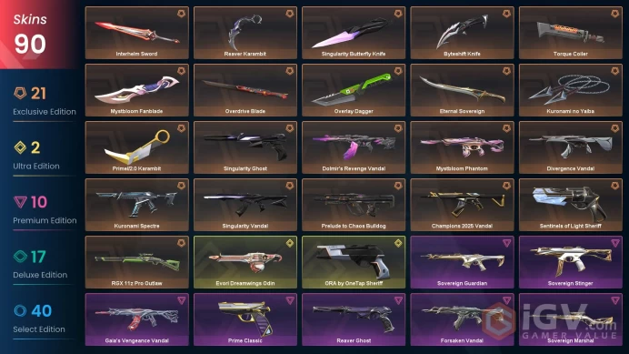 [NA] 90SKINS | 11KNIVES | Overlay Dagger Prime//2.0 Karambit Reaver Karambit Torque Coiler Singularity Butterfly Knife