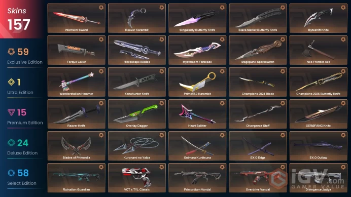 [NA]157 SKINS |24KNIVES | Singularity Butterfly Knife Torque Coiler Xenohunter Knife XEROFANG Knife Wonderstallion Hammer