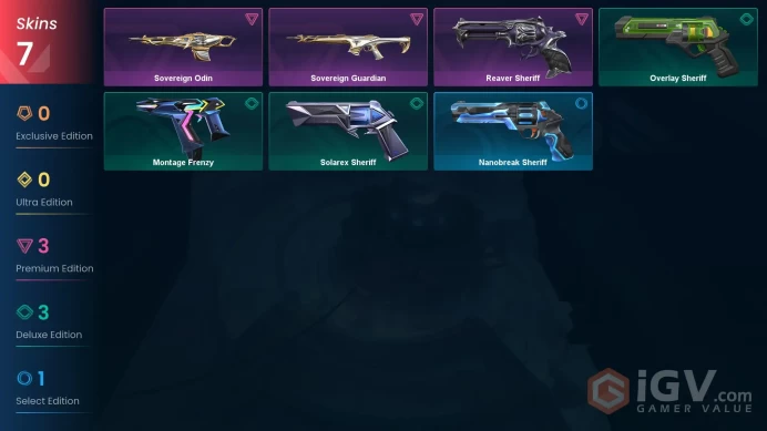 | AP | 7 SKINS | VALUE: 5325 VP | Sovereign Odin | Reaver Sheriff | RANKED READY | 135 LEVEL | INSTANT DELIVERY | FULL ACCESS | FiLYt |
