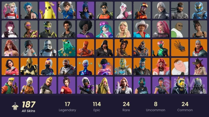 PC/PSN/Xbox/Nintendo 184 skins | Arcane Jinx | Wilde | Luxe | Valeria | Blackheart | Spectra Knight | Galaxy Scout | The Scientist | Rox | Galax