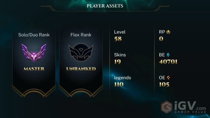 EUW MASTER- GM LOBBIES- 19 SKIN-115 CHMAP-41K Blue Essance- MID/JG MAIN-  INSTANT DELIVERY- SAFETY-FULL ACCES