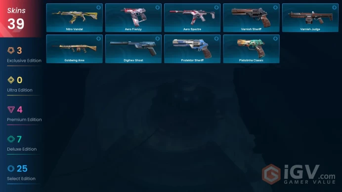 39 Skins // EU-TR // Reaver Vandal + Ion Vandal + Blastx Phantom + Prime Spectre + Origin Operator + Recon Balisong + 2 Knife // FULL Access