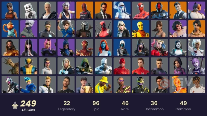 [PSN/PC/Xbox] 249 skins | Leviathan Axe | Lara Croft | Reaper | Joltara | Chun-Li | Spider-Man | John Wick | Meowscles | Peter Griffin | 300 VB