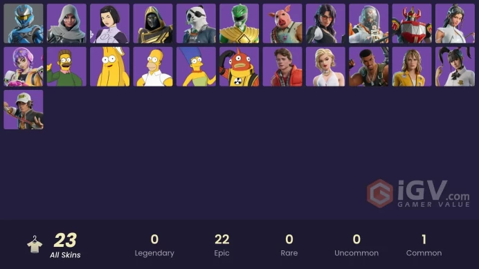 [PSN/PC/Xbox] 23 skins | UNSC Spartan | Onyx Winter | Miles Cross | Carter Wu | Green Ranger | Yuki Yubari | Ned Flanders | The Bride | 400 VB