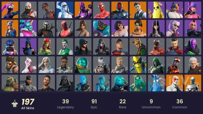 [PC/PSN/XBOX/NIN] 197 skins | Dark Vertex | Eon | Travis Scott | Astro Jack | Gold Midas | Gold Brutus | Gold Kratos | Sultura | Vivi Chroma | 