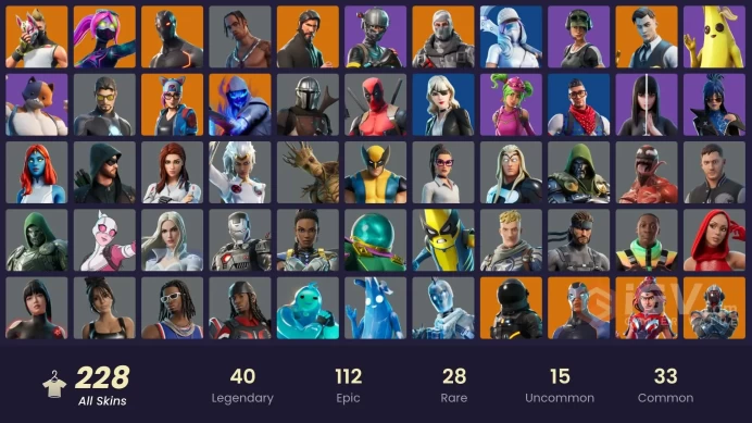 [PC/XBOX] 228 skins | Travis Scott | The Reaper | Elite Agent | Gold Midas | Carbon Commando | Prodigy | Havoc | Trailblazer | 200 VB