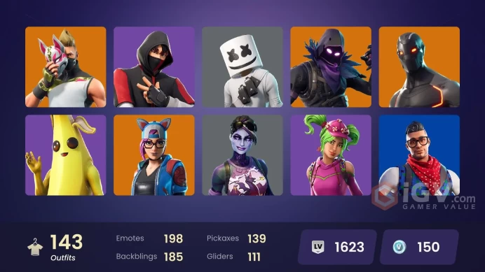 Full Access [PSN/XBOX/PC] IKONIK - 143 Skins - Orange Justice - Warpaint - Star Wars Set - AP1893