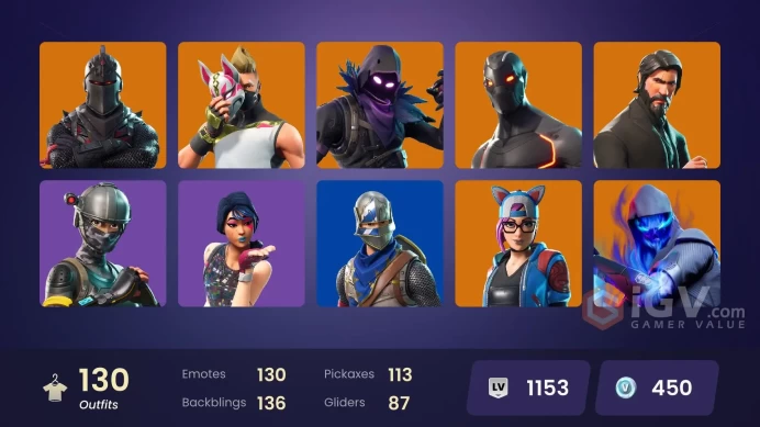[PC] 130 skins | Black Knight | Sparkle Specialist | The Reaper | Blue Squire | Royale Knight | Elite Agent | Rogue Agent | Raptor | Catalyst | 