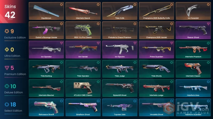 EU/TR | Champions 2025 Bundle, Ion Karambit, Oni Vandal, Prelude to Chaos Phantom, Reaver Ghost, Ion Spectre, Ion Operator, RGX 11z Pro Classic