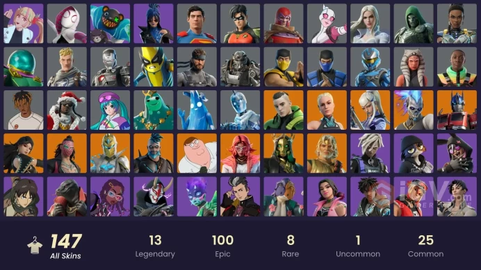[Code 9995] [PC] 140 skins | Twyn | Zeus | Hades | Omegarok | Kado Thorne | Valeria | Era | Renzo the Destroyer | Optimus Prime | Mizuki | 600 V
