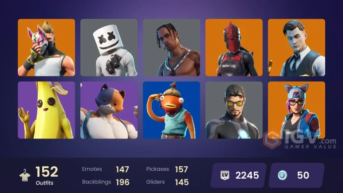 [PC'PSN'XBOX] FA | 152 skins | Travis Scott | Astro Jack | Gold Meowscles | Gold Midas | Gold Brutus | World Warrior | Rogue Agent | OG STW